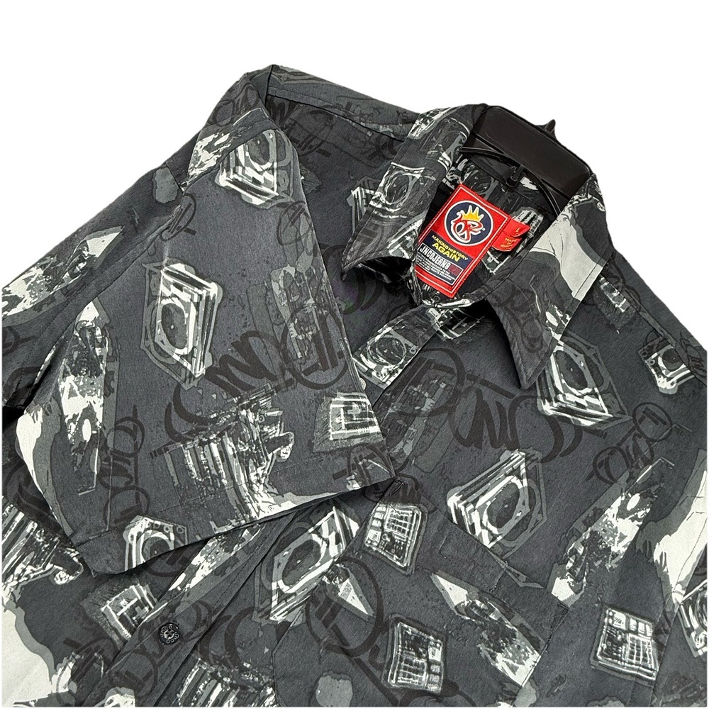 Vintage JNCO shirt mens L Hawaiian all over print jeans y2k baggy skate‎ hip hop